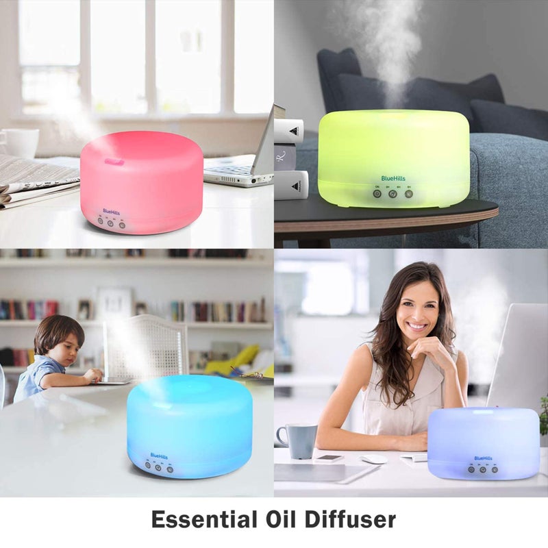 BlueHills Premium 1000 ML XL Essential Oil Diffuser Aromatherapy Humidifier with Remote for Large Room Home 18 Hour Run Huge Coverage Area 1 Liter Mood Lights Extra Large Capacity White D001 - Image 2